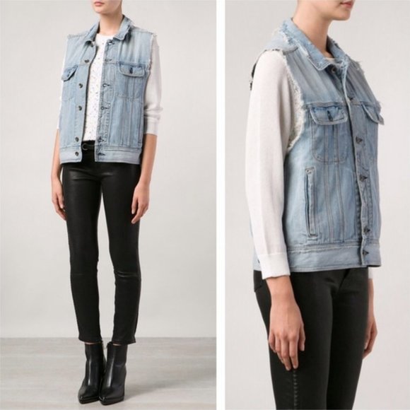 rag & bone/JEAN Distressed Boyfriend Denim Vest - Picture 3 of 3